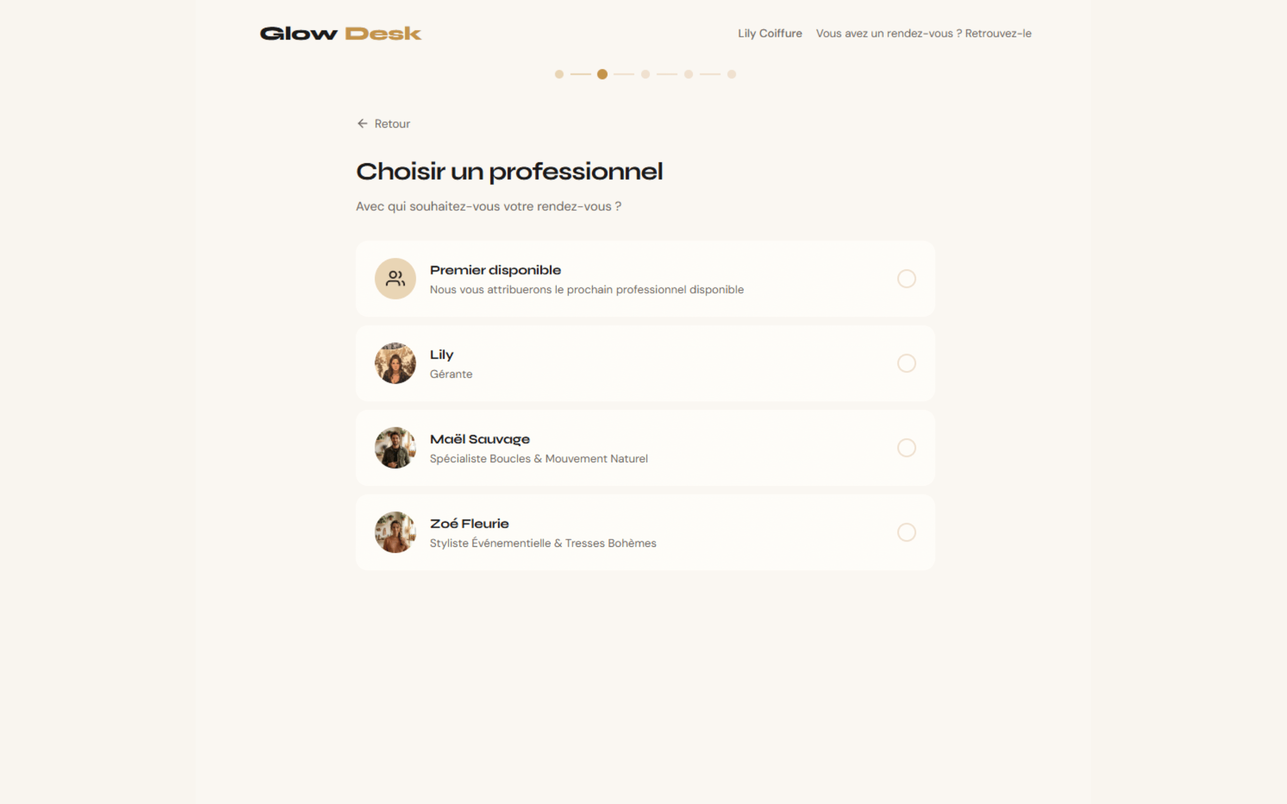 Booking GlowDesk 2