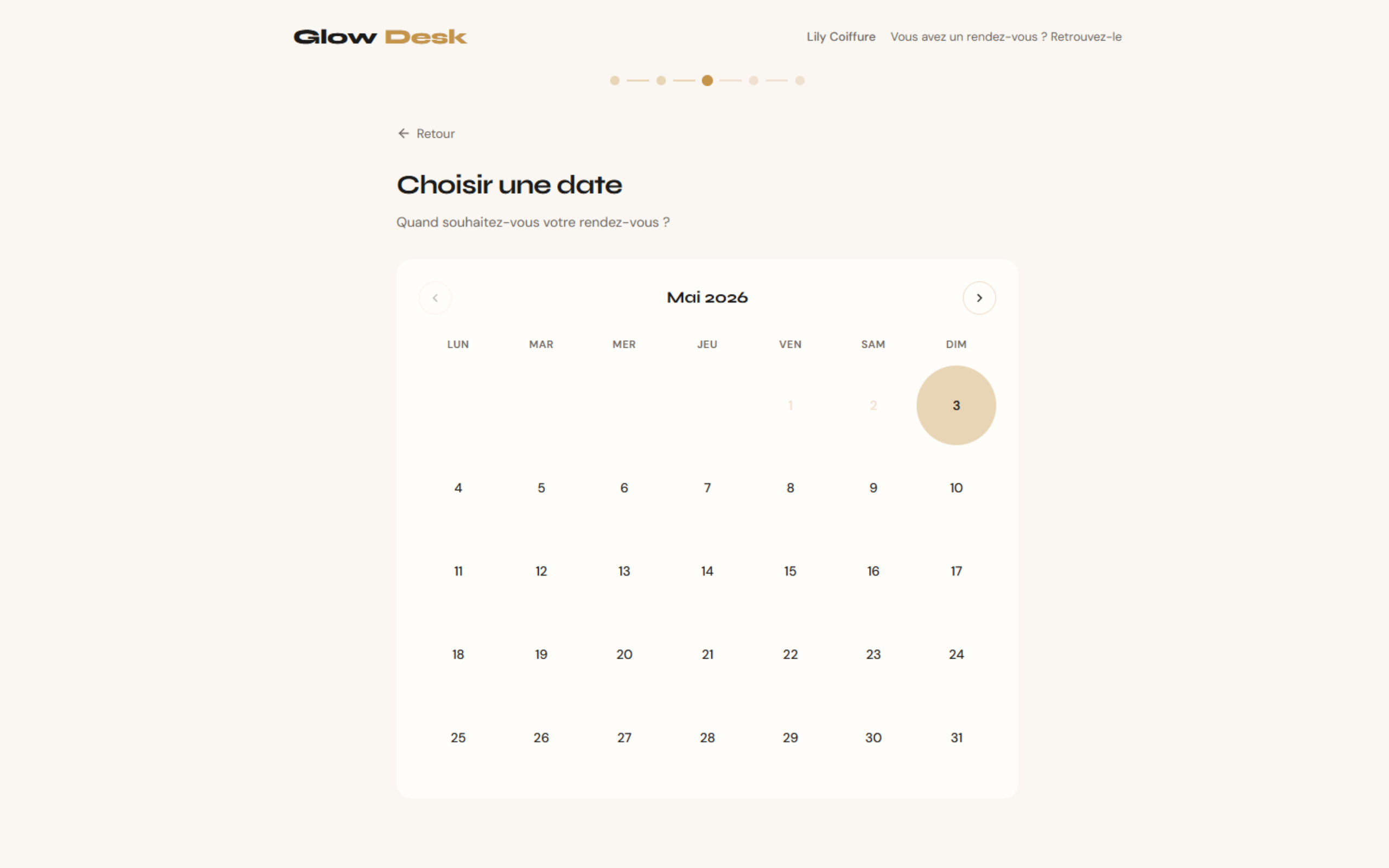 Booking GlowDesk 3