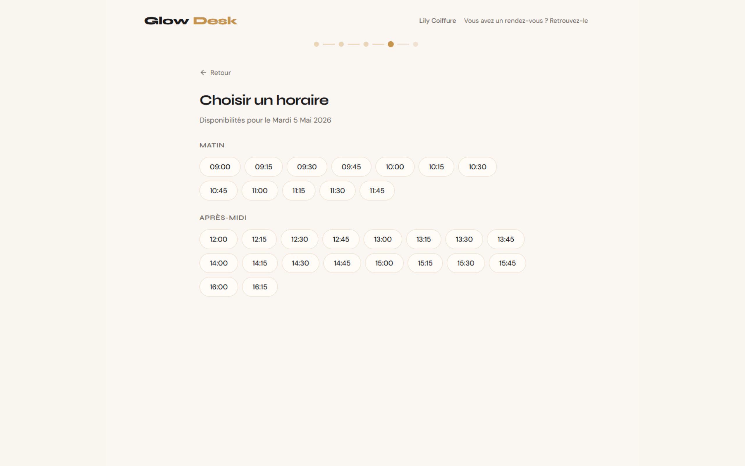 Booking GlowDesk 4
